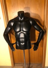 Hochwertig Schaufensterpuppe Mannequin Torso Männlich Form Display Schwarz matt
