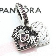 Pandora Charm "Herz Mom" 799402 Beerefarben Zirkonia Silber Original Mama Mutter