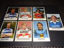 7 Bergmann Sammelbilder Fußball. Bundesliga  77 / 78 mit Original Autogrammen
