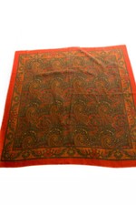 %SALE% Vintage Tuch terra Muster Folklore Schultertuch vegan Halstuch Fransen