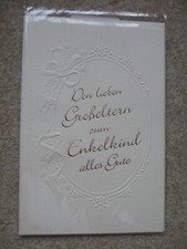 Den lieben Großeltern zum Enkelkind alles Gute Geburt Baby Grußkarte ovp neu