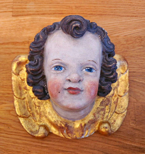 Engelskopf putto wandfigur - engelskopf,