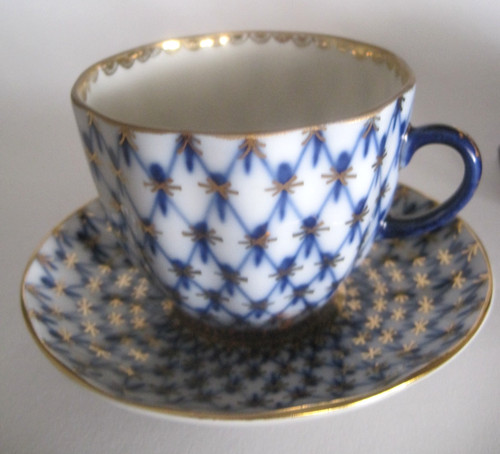 Lomonosov kobaltnetz tasse mit - kobaltnetz,