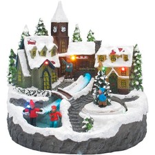 LED Winterdorf beleuchtet Deko Weihnachten Tischdeko Weihnachtslandschaft Figur