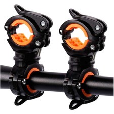 Wasserfeste Fahrrad-Taschenlampen-Halterung 2 Stück Schwarz/Gelb, Lenkermontage