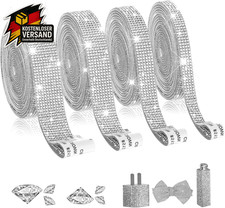 Selbstklebende Kristall Strass Diamant Band 4 Rollen DIY Glitzersteine Auto Hoch