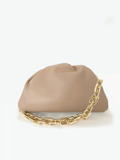 FREYA ESTEPHAN Leder Schultertasche Goldkette beige nude  Mansur Gavriel Furla