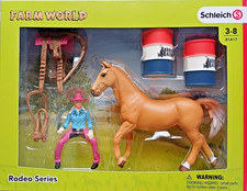 SCHLEICH 41417 Farm World Pferd Reiterin Sattel Kinder Spielwaren NEU und OVP