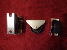 12 - 48 Stück, Möbelrollen, Eisen verzinkt, Rolle aus schwarzem Kunststoff,Möbel