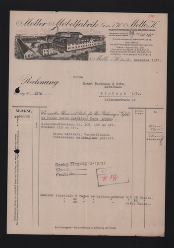 Melle rechnung 1937 - rechnung,