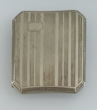 sehr altes Zigarettenetui, Alpacca, mit (verblassten) Initialien: F.T., defekt