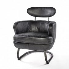 Vintage Ledersessel Schwarz Freischwinger Retro Sessel Design Schwingsessel