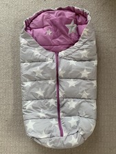 Baby Kinder Wagensack Fusssack Kinderwagen 90 cm grau pink Weiß Mädchen Sterne