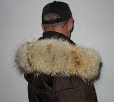 Kojote Pelz Kapuze Kragen Echt
