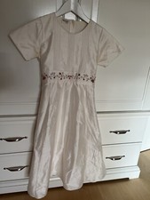 Kommunionskleid Baron 100% Seide Creme Stickerei Kleid Feierlich Taufe