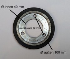 Transportrolle Transportwalze Ø100x10mm Gummirolle Laufrolle Druckerei