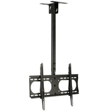 TV Deckenhalterung schwarz neigbar Halterung Fernseher 85" Zoll massiv Stahl