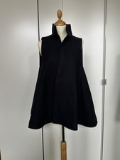 FENDI Weste Kaschmir Wolle Gr.36 schwarz dunkelblau Stehkragen A Linie Poncho