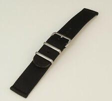 Split - NATO Strap # 2 teiliges Uhrenarmband 22 mm Schwarz black Armband 7494 