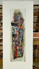 aus Banken Kunst Sammlung vintage Gemälde Mischtechnik Acryl abstrakt 78x22cm