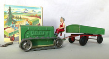 GESCHA: Raupenschlepper mit Anhänger - 50er Jahre Blechspielzeug