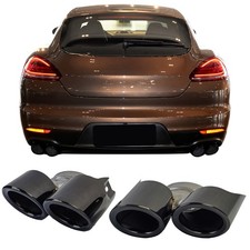 Doppelrohr Auspuff Endrohre Schwarz passt für Porsche Panamera 970.2  228kW
