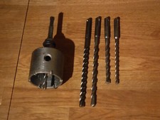 Wolfcraft SDS Plus 68mm Bohrkrone Kronenbohrer Hartmetall + Bohrer-Satz 6 8 9 10