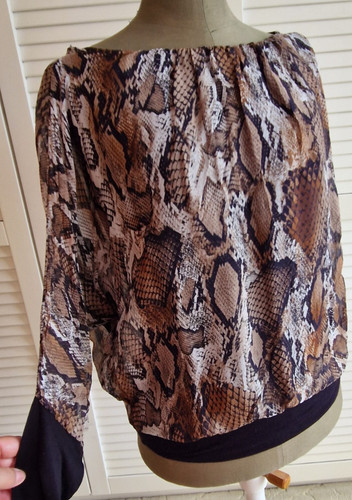 Langarm tunika seiden bluse - langarm,