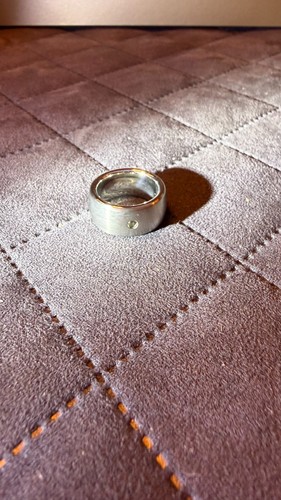Silberner ring metall - silberner, massiv