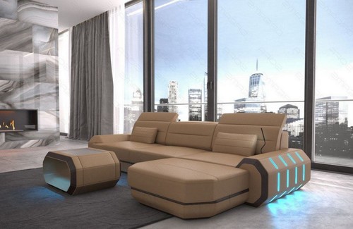 Ledercouch sofa ecksofa usb - ledercouch,