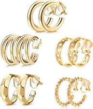 Gold Ohrclips Damen Paar Twist