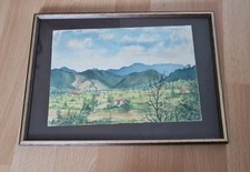 Alter Holzbilderrahmen mit Glas braun-gold, Außenmaß 23 x 31,5 cm