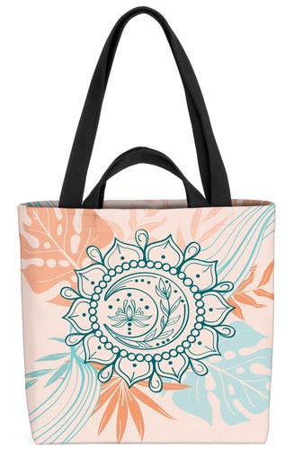Yoga mandala mond - yoga, blumen
