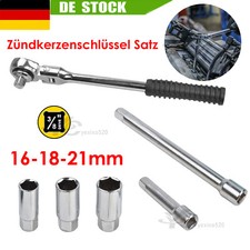 ZÜNDKERZENSCHLÜSSEL ZÜNDKERZEN-SET 16-18-21 mm 6-KANT 3/8 mit RATSCHE 6-tlg. DE