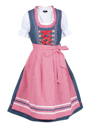 Kinderdirndl naomi blau jeans - kinderdirndl,