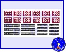 26 tlg.  HSB Harzer Schmalspurbahnen Modellbahn - Aufkleber Decals - Spur G