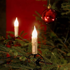 KONSTSMIDE Lichter Christ Baum Kette Kerze 20flg. warmweiß grün weiß 14,8m