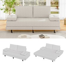 Schlafsofa 2-Sitzer Klappbett mit Bettfunktion Wurfkissen Schlafcouch Armlehne