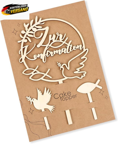 Tortendeko konfirmation holz - tortendeko,