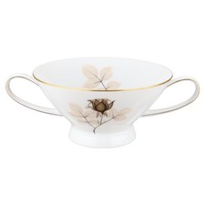 Suppentasse Rosenthal Form 2000 Schattenrose mit Goldrand