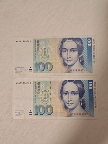 100 deutsche mark banknoten - 2x,