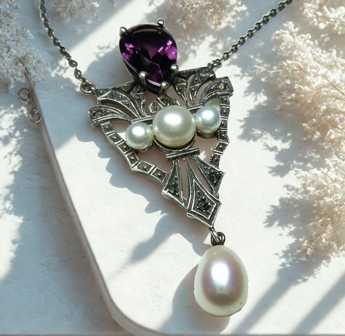 Jugendstil collier 925 silber - jugendstil,