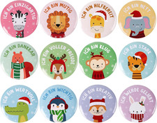Weihnachts Buttons 12er Set