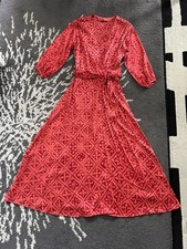 Friendly Hunting Seidenkleid Maxikleid Wickelkleid S M 36 38 Strawberry Rot