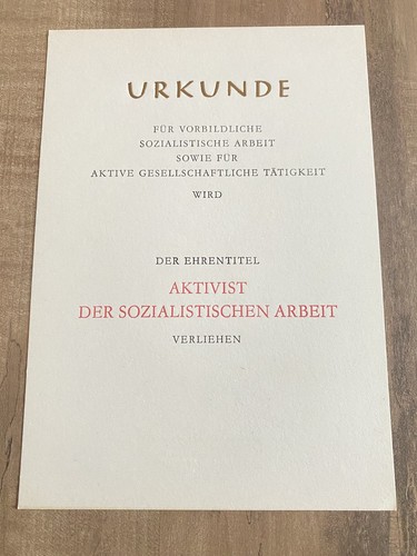 Ddr originale urkunde blanko - originale,