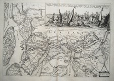 Seeschacht zwischen Spanien und Holland 1631 seltener  Merian  Kupferstich  1644