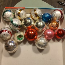 Konvolut alte Christbaumkugeln Glas 16 Stück