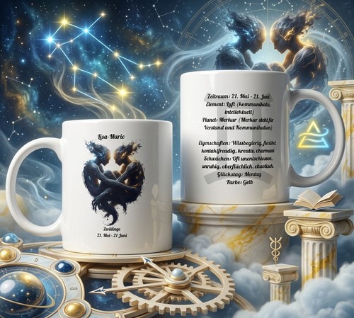 Sternzeichen zwillinge tasse - sternzeichen,