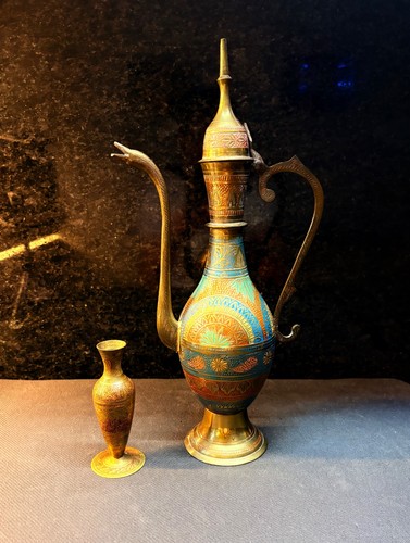 Orientalische messingkanne mit - orientalische,