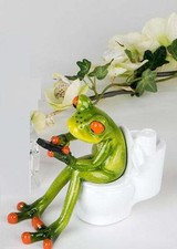 Frosch mit Handy auf der Toilette Klofrosch Toilettenfrosch Klo